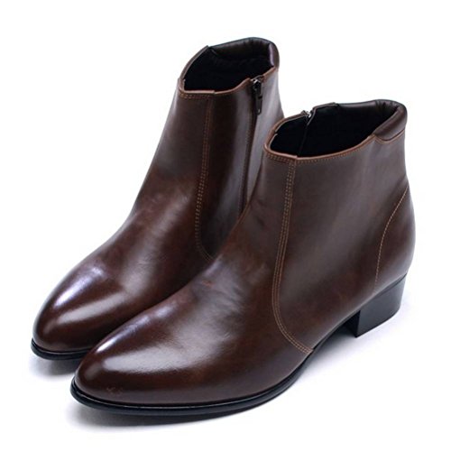EpicStep Men's Brown High Top Dress Formal Casual Leather Shoes Zip Ankle Boots 9 M US on