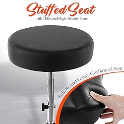 Pyle Adjustable Drum Throne Stool-Portable with