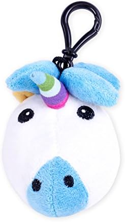 Unicorn Plush 4 x 4 Inch Key Chain Toy - Makes Magical Bling Sound, Blue