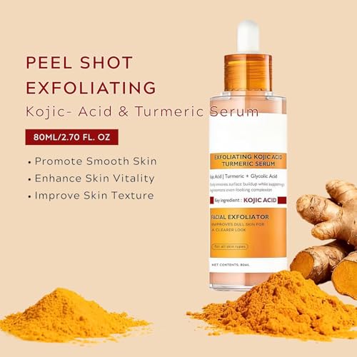 LBOYLOVE® 2 PCS Body Keratin Care Turmeric Spray & Exfoliating Serum for Face, Gently Exfoliating Peeling & Refines Skin, Turmeric Serum Hydration and Supports Smoother - for All Skin Types