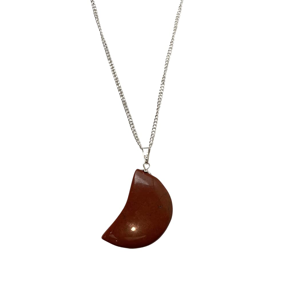 VIE Crescent Shaped Pendant, 4x2cm (Red Jasper) — image 1