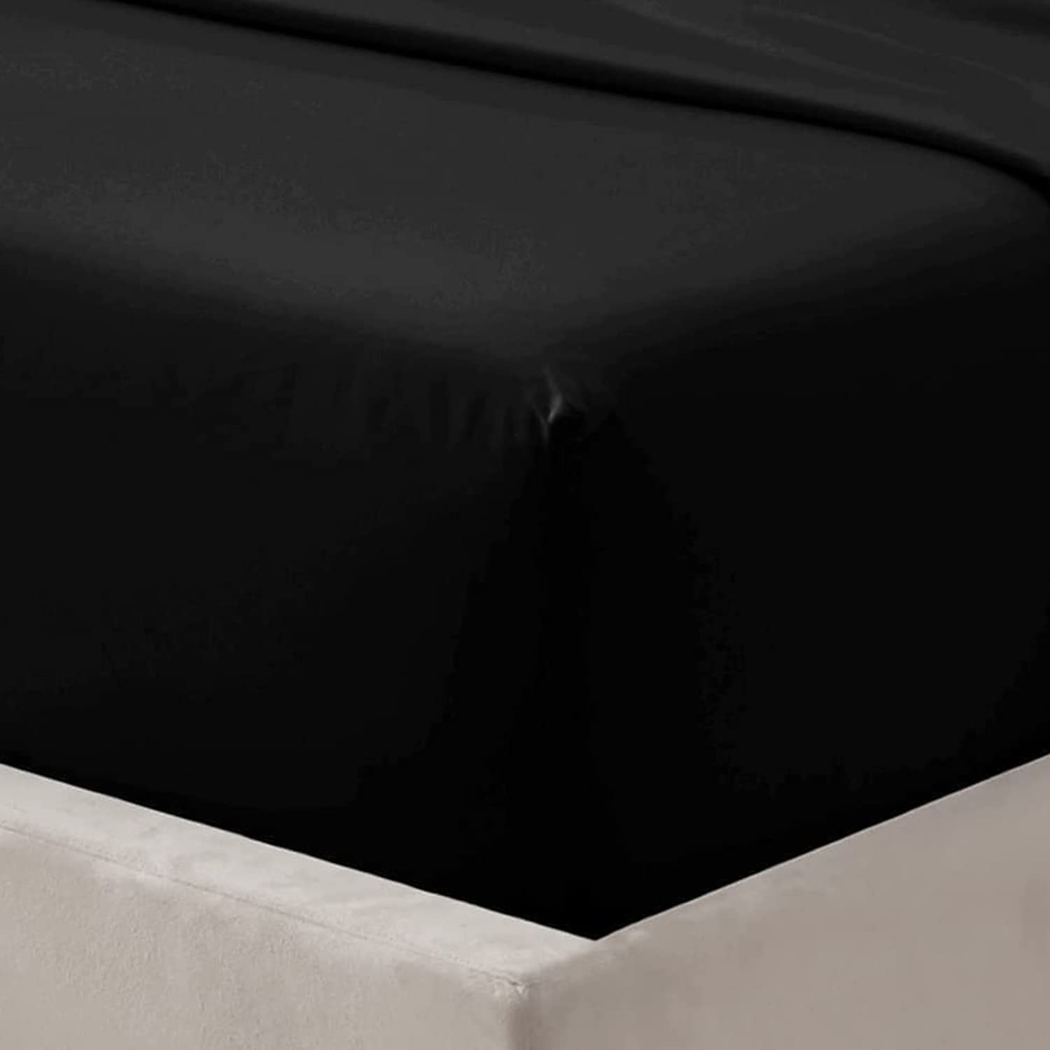 Extra Deep Fitted Sheets 16"/40CM Polycotton Deep Bedsheets (Black, King) — image 1