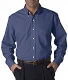 UltraClub Men's Wrinkle-Free Long Sleeve Oxford Shirt