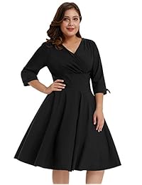 Hanna Nikole vestido clásico de mujer, estilo años 50, con mangas, talla grande