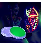 MEICOLY Neon Green Face Paint,Glow in The Dark Body Paint,Fluorescent Single Color Water Activate...