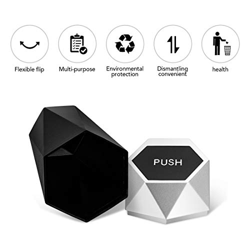 OUDEW Car Trash Can with Lid, New Car Dustbin Diamond Design, Leakproof