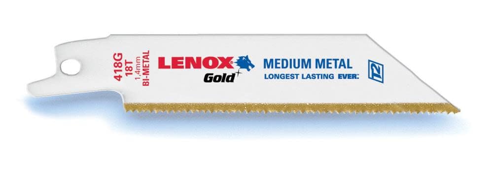 Lenox 21068418GR Reciprocating Saw Blade Power Arc 18 Teeth, White/Gold, Set of 5 Pieces