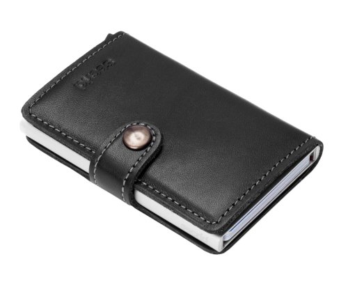 Secrid mini wallet genuine black leather with RFID protection / with one click all cards slide out gradually