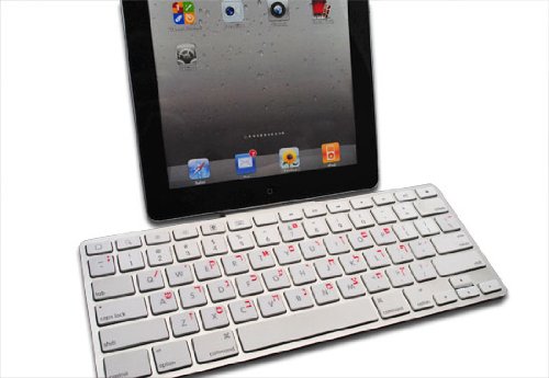 HEBREW APPLE KEYBOARD LABELS LAYOUT WITH BLUE, BLACK, ORANGE, RED OR WHITE LETTERING ON TRANSPARENT BACKGROUND FOR DESKTOP, LAPTOP AND NOTEBOOK (Red)