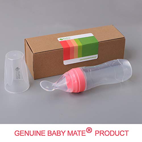 Baby Mate Silicone Baby Food Dispensing Spoon Feeder Pink 4oz