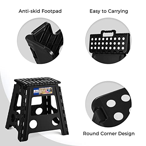 ACKO Folding Step Stool 16 Inch Stool 400 LB Weight Capacity Plastic