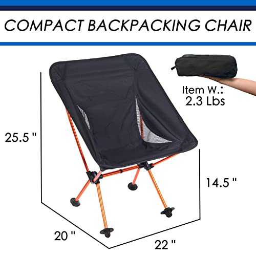 Portable Camping Backpacking ChairUltralight Lightweight Folding Camping Chairs in Carry Bag