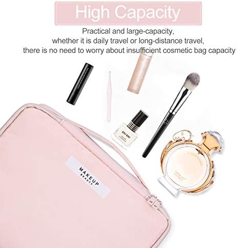 Pocmimut Makeup Bag Cosmetic Bag for Women Cosmetic Travel Makeup Bag Large Travel Toiletry Bag for Girls Make Up Bag Brush Bags Reusable Toiletry Bag(Pink) 5 Pocmimut Makeup Bag Cosmetic Bag for Women Cosmetic Travel Makeup Bag Large Travel Toiletry Bag for Girls Make Up Bag Brush Bags Reusable Toiletry Bag(Pink)