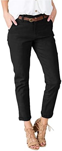 chimikeey Womens Straight Leg Cropped Ankle Slimming Work Pants Trousers