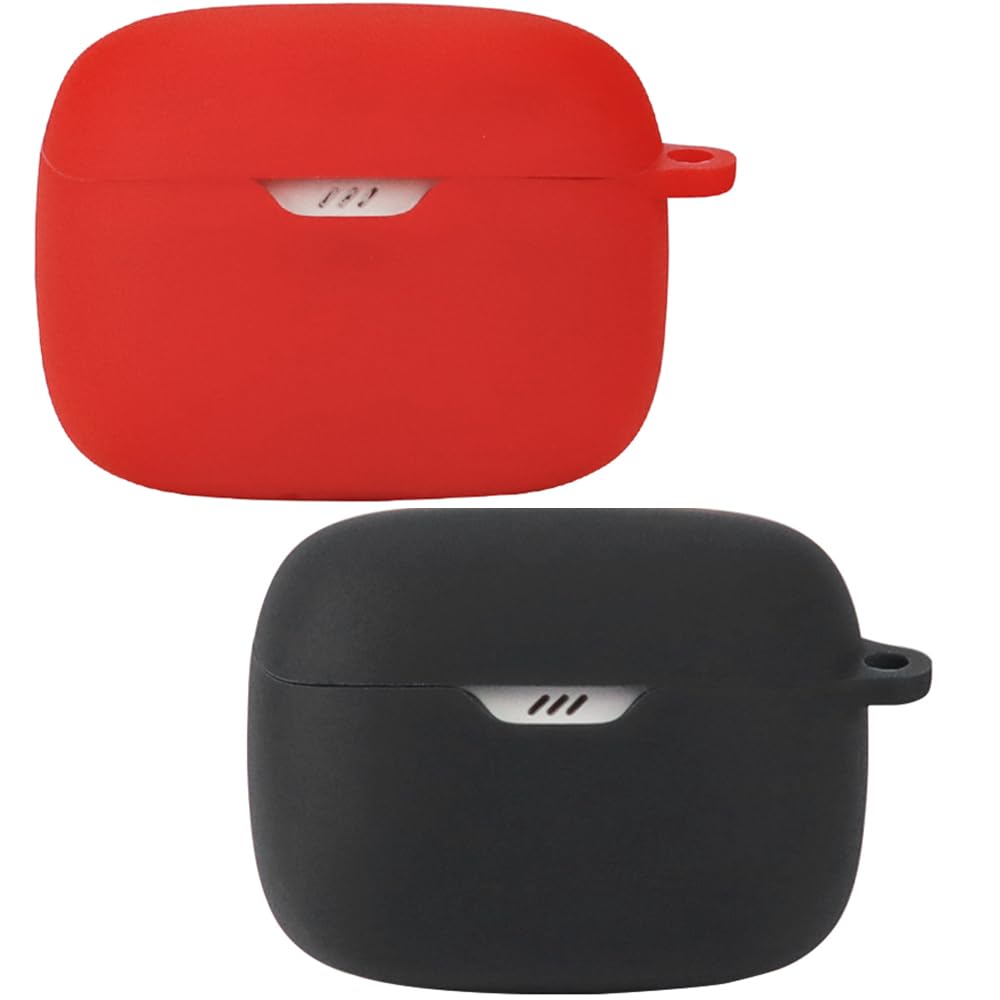 Msiall Silicone Case Compatible with JBL Tune Beam, Supports Wireless Charging, Shockproof Protective Case, Beautiful 3D Cartoon, Black Red