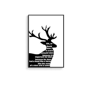 Framed Canvas Wall Art for Living Room, Bedroom Black Deer Canvas Prints for Home Decoration Ready to Hanging - 16x24 inches