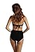 zeraca Women's High Waisted Push up Bandeau Swimsuit Bikini Sets