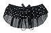Trixx Intimates Women's Sparkly Black Mesh Mini Skirt Open Crotch Thong