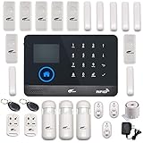 Alarm System, HAUSBELL Professional Wireless Smart GSM Home Security Alarm System Kit Apartment Alarm System with Auto Dial and App Operation