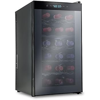 Ivation 18 Bottle Dual Zone Thermoelectric Red & White Wine Cooler/Chiller Counter Top Wine Cellar with Digital Temperature Display, Freestanding Refrigerator Smoked Glass Door Quiet Operation Fridge