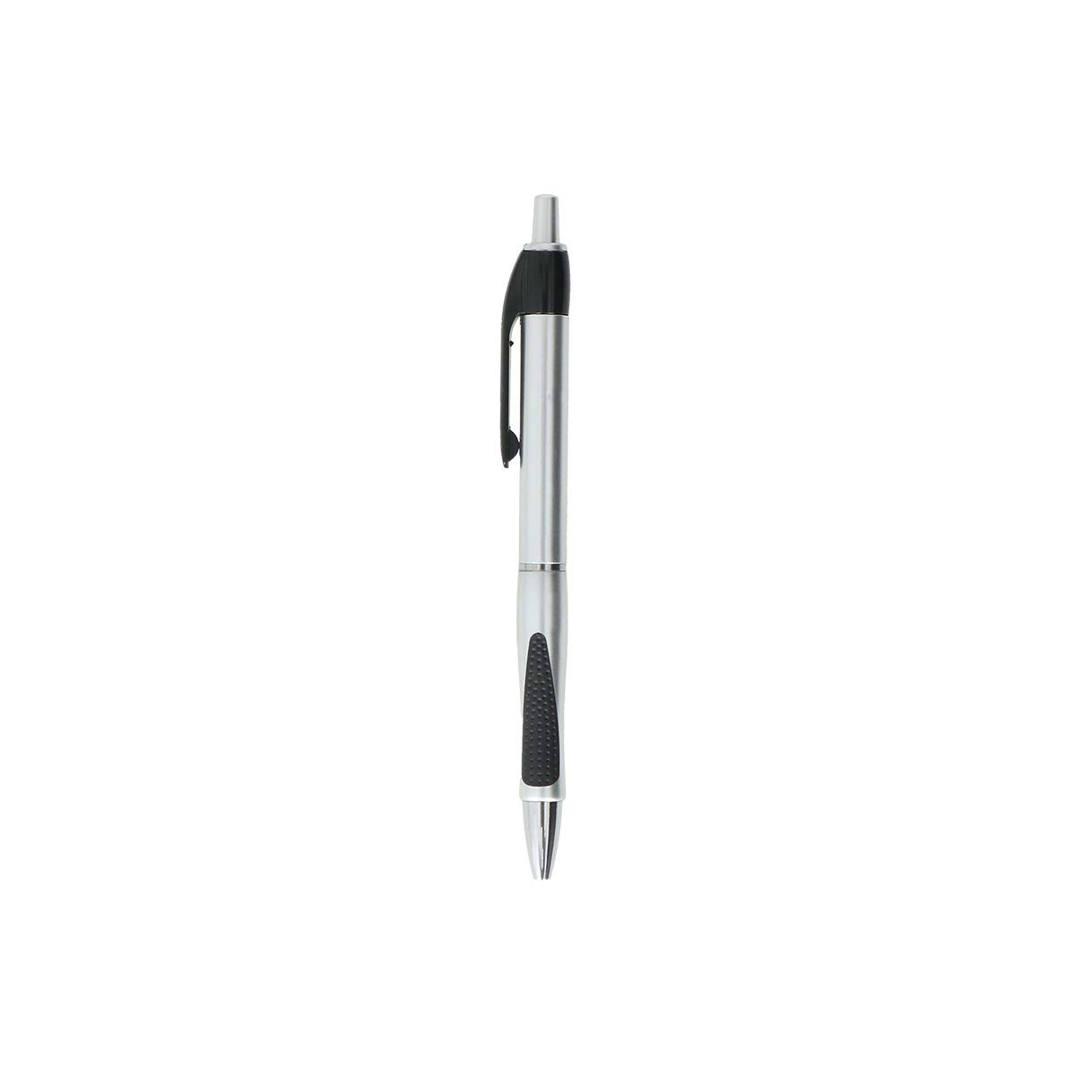 TIPTOP OFFICE PM Bingo Retractable Ballpoint Pen 0.7 mm Silver/Black Pack of 50