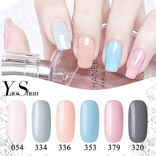 YaoShun 6 Colors UV LED Gel Nail Polish Set Soak Off Nail Gel Varnish Shiny Nude Colors Kit 8ml/pcs - Thumbnail 3