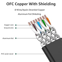Cat 8 Ethernet Cable 30 Ft Cat8 Internet Cable Flat