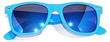 Retro 80's Vintage Wayfarer Colorful Mirror Lens Sunglasses Colored Frame Matte