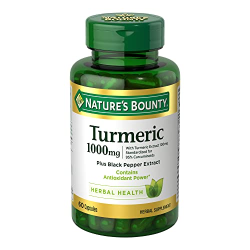 Turmeric With Black Pepper Extract, Supports Antioxidant Health, 1000mg, 60 Capsules