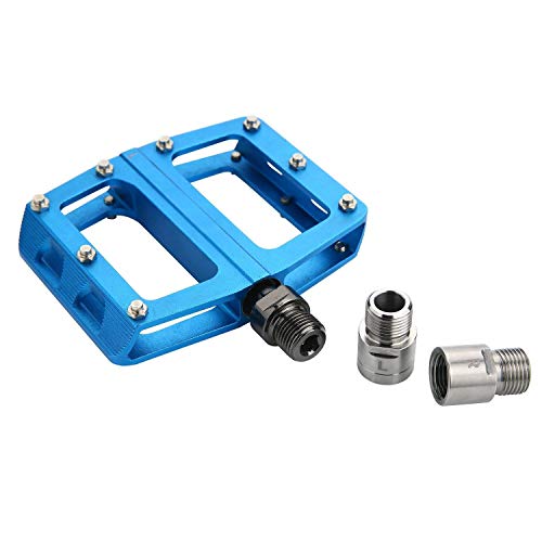 Aolvo Bike Pedal Extenders, Stainless Steel Foot Pedal Extenders, 9/16" Universal Fit Bike Pedal Cleat Spacer Extenders Adapters for Any Bike SPD MT MTB BMX Road Street Bicycle - Extended 15 mm