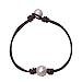 Big White Freshwater Cultured Pearls Bracelet 2 Strands Pearl Leather Cord Jewelry Handmade 8 inches Brown (Double Leather- Brown)