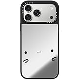 CASETiFY Mirror iPhone 17 Pro Max Case [Reflective/Compatible with Magsafe / 4.9 ft. 1X Military Grade Drop Protection] - sad Potato face - Silver On Black