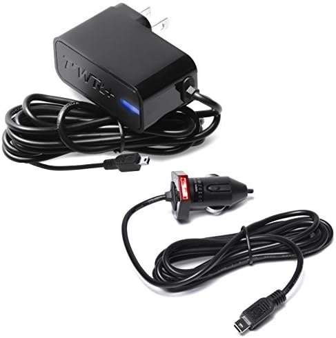 Pwr+ Combo AC Adapter + Car Charger for Garmin GPS Navigator Nuvi 1300lmt 1350lmt 1390lmt 1450lmt 1490lmt 2460lmt 255w 40lm 500 50lm; Approach G6; Edge 510; Gpsmap 62s; Montana 650t Power Supply Cord [UL-Listed]