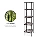 HOMFA Bamboo Bathroom Shelf 5-Tier Tower Free Standing Rack Multifunctional Storage Organizer(Retro Color)