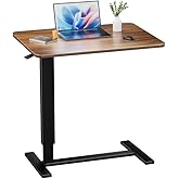 Corubak Adjustable Overbed Bedside Table with Wheels(31.2" W), Hospital Bed Table Over The Bed, Mobile Standing Desk Rolling Computer Cart, Laptop Desk with Hidden Casters