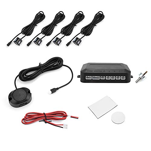 Hlyjoon Parking Sensor 12V Reverse Ultrasonic Kit Warning Parking Radar Assist Reverse Backup Bumper Object Sensor Reverse Object Sensor Vehicles Assist Sensor Indicator Probe System