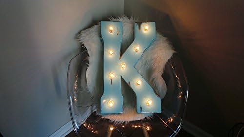 Metal Light Up Letters  Marquee  Distressed Aqua 21" Sign -
