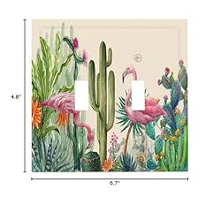 Cactus Plant Pink Flamingo 2 Gang Double Toggle