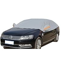 JUST N1 Safe View Half Car Cover Top Waterproof Dustproof Windshield Cover Snow Ice Winter Summer Windshield for Sedan SUV Size 118 x 90 Inch