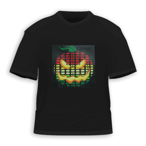 HDE T-Shirt Con Luci LED Attivate Dal Suono - Maglietta Interattiva Con Pannello Luminoso Rimovibile - Unisex - 5