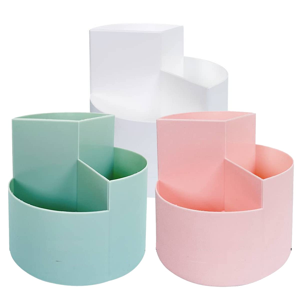 Deco Life® Rotating Desk Tidy & Makeup Organiser - Modern/Elegant Turquoise Pen Pot & Cosmetic Storage Box