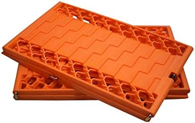 1 Pair Universal Foldable Car Emergency Rescue Anti-skid Board Recovery Tracks(red)