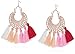 Rose Gold Tassel Earrings: Pink fringe gifts for women. Fashion drop dangle tassle earing by BLUSH & CO.
