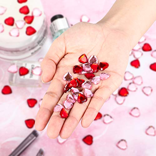 image for Chengu Red/Pink Acrylic Heart for Valentines Day, Wedding Heart Table 