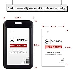 12 Pack Sliding ID Badge Holder with Double-Sided