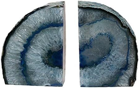 LargeTeal Agate Crystal Geode Bookends