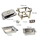 TigerChef TC-20550 Half Size Chafing Dish Buffet Warmer Set, Gold Accented, Includes 6 Free Chafing Fuel Gels, Stainless Steel, 4 Quart
