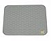 Eekay Wares XXL Grey Silicone Drying Mat with bonus silicone spoon rest & storage band for easy storage- Easy Clean, Heat Resistant, Antibacterial ( 21 X 18 Inches )