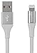 Amazon Basics Double Braided Nylon Lightning to USB Cable, Advanced Collection, MFi Certified Apple iPhone Charger, Silver, 6 Foot