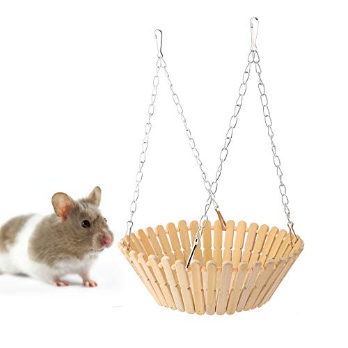 Hamster Hammock Toy, Parrot Cool Summer Bamboo Swing Cage Accessories Pet Birds Hanging Bed Small Animal Swing Nest Parakeet Squirrel Galesaur Swing Toys